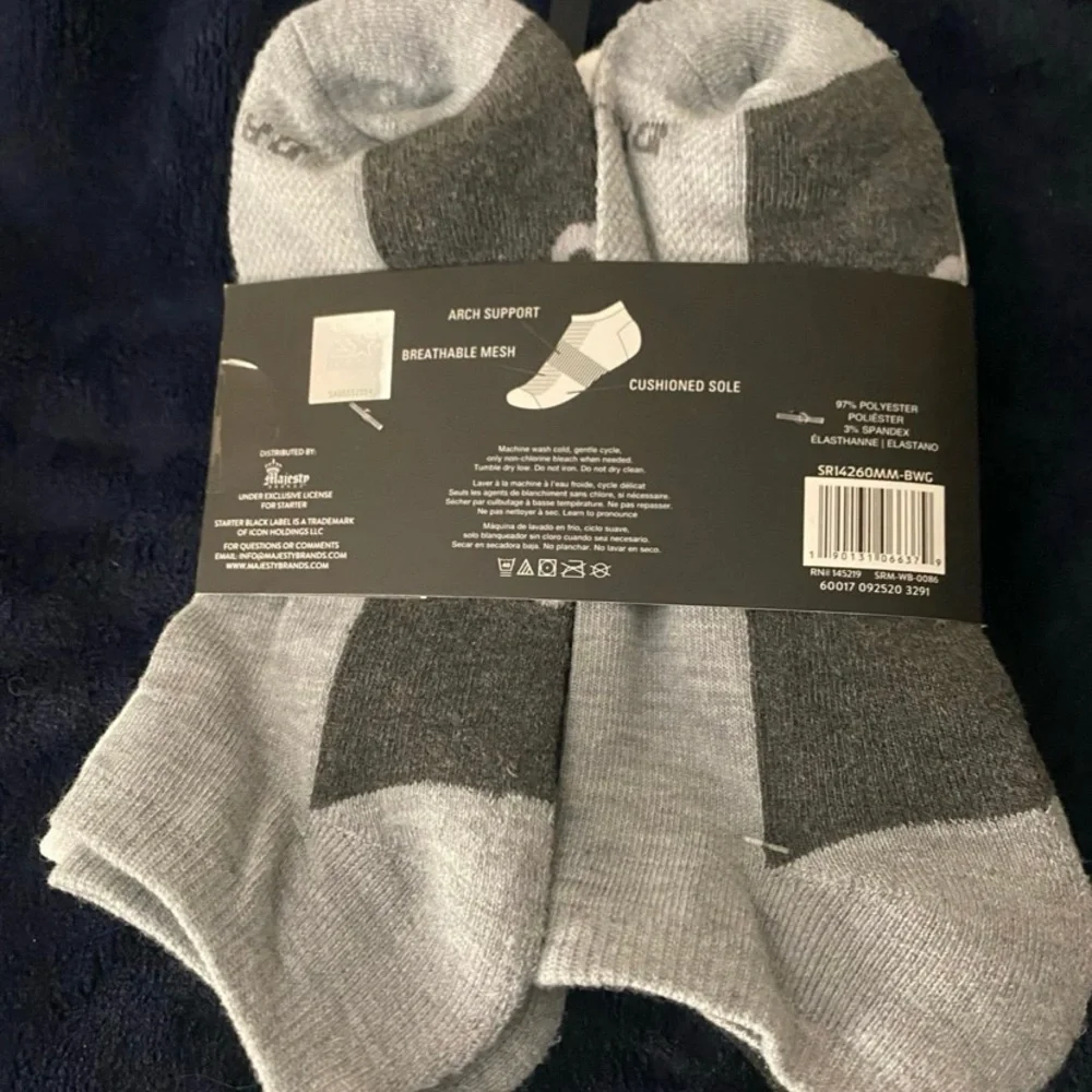Starter Dri-Star Black and Gray No Show Socks
